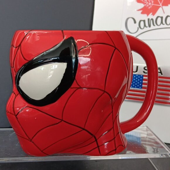 Marvel Spiderman Face 3D Ceramic Mug, 20 oz, Red, V. Good, No Chips 2015 CN - Picture 3 of 12